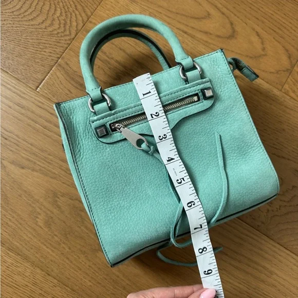 Rebecca Minkoff Side Zip Mini Reagan Tote Cross Body - Teal - NWOT - Picture 12 of 15